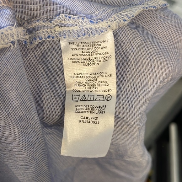 Loft Light Blue Puffy Sleeve Top Size Small - Picture 3 of 6